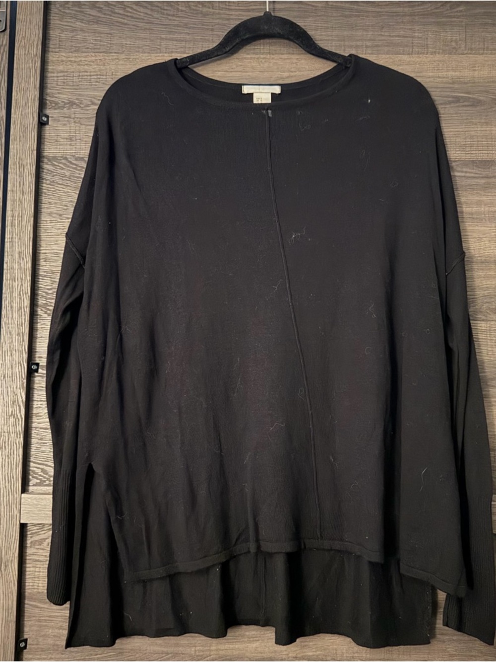 H&M Black Ribbed Long Sleeve Top